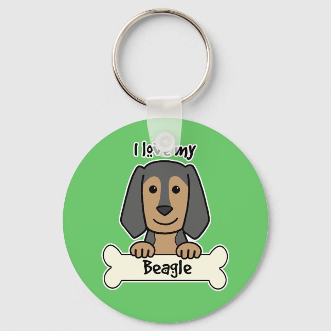 I Love My Beagle Keychain (Front)