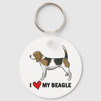 I Love My Beagle Keychain