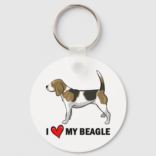 I Love My Beagle Keychain (Front)