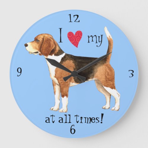 I love my Beagle Large Clock