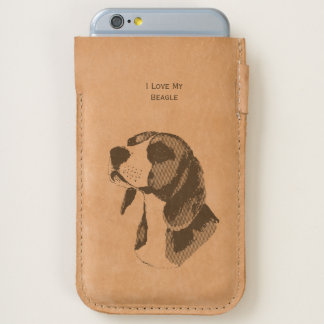 I Love My Beagle - leather iPhone 6/6S Case