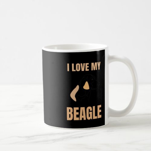 I Love My Beagle Line Art Aestetic Dog Lovers  Coffee Mug