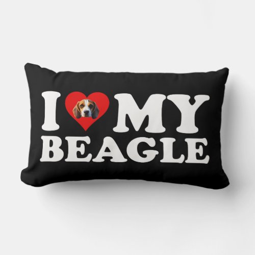 I Love My Beagle Lumbar Pillow