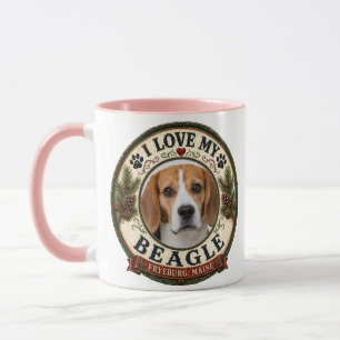 I Love My Beagle Personalized Pet Photo Mug