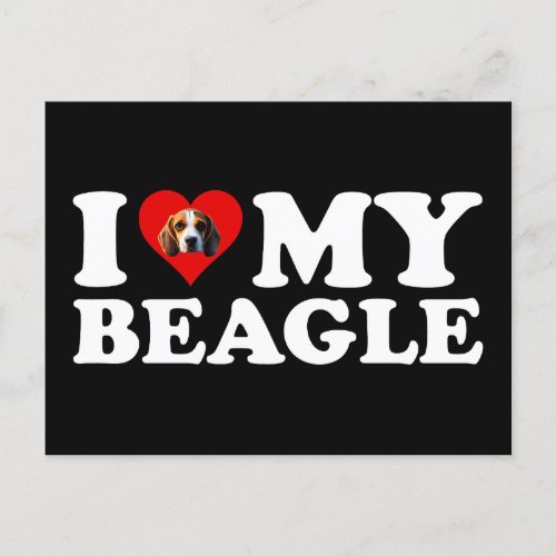 I Love My Beagle Postcard