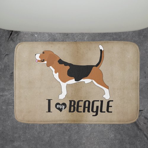 I Love my Beagle Rustic  Bath Mat