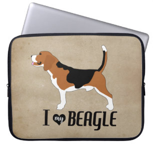 I Love my Beagle Rustic    Laptop Sleeve