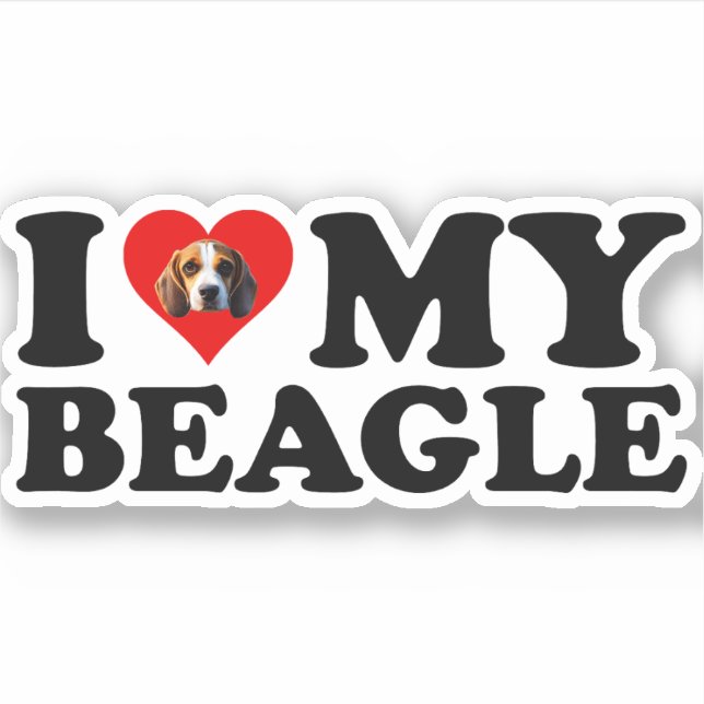 I Love My Beagle Sticker (Front)
