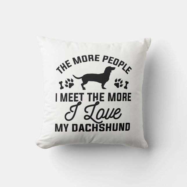 I Love My Beagle Throw Pillow (Front)