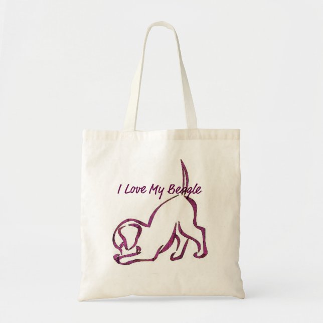 I Love My Beagle Tote Bag (Front)