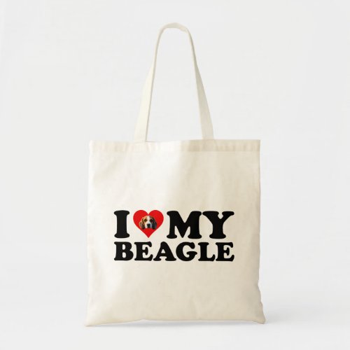 I Love My Beagle Tote Bag