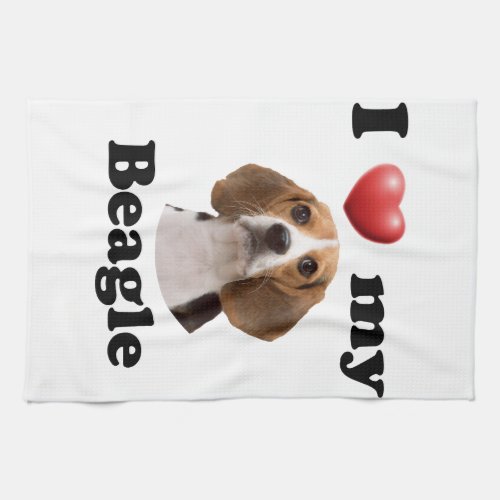 I Love My Beagle Towel