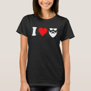 I Love My Bearded Boyfriend Valentines Day Dad Hus T-Shirt