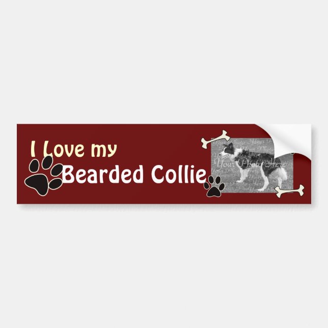 I love my Bearded Collie Bumper Sticker (Front)