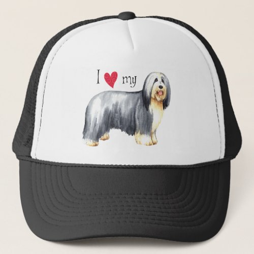 I Love my Bearded Collie Trucker Hat