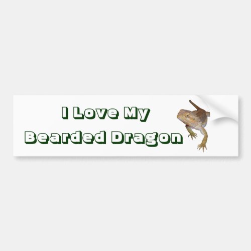 I Love My Bearded Dragon Bumper Sticker