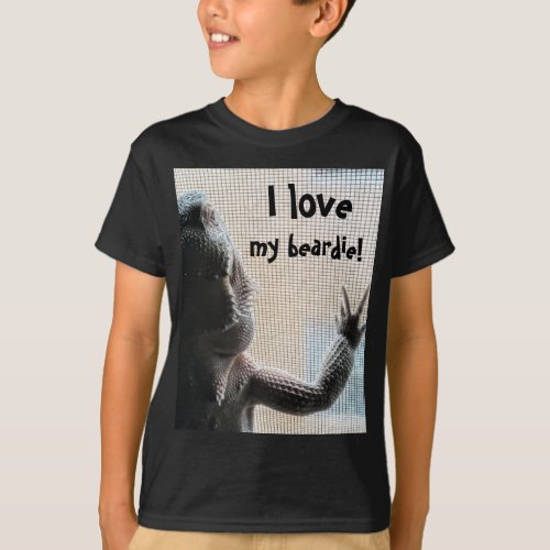 I love my beardie Cute Bearded Dragon Picture T_Shirt