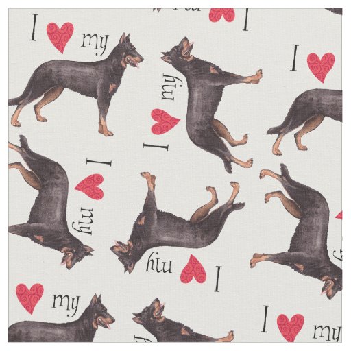 I Love my Beauceron Fabric