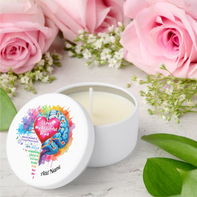 I Love My Beautiful Brain Mini Candle Favors (Insitu (Wedding))