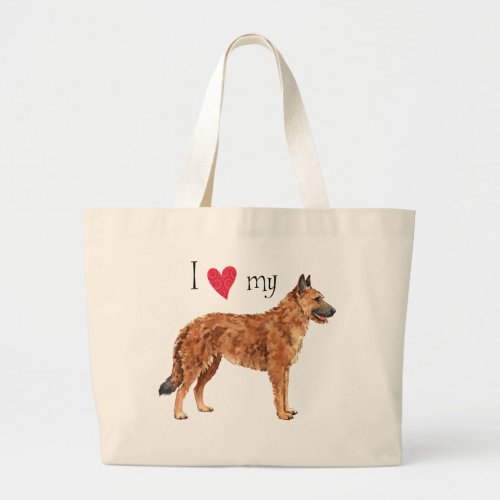 I Love my Belgian Laekenois Large Tote Bag