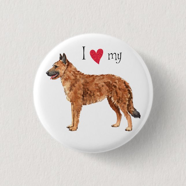 I Love my Belgian Laekenois Pinback Button (Front)