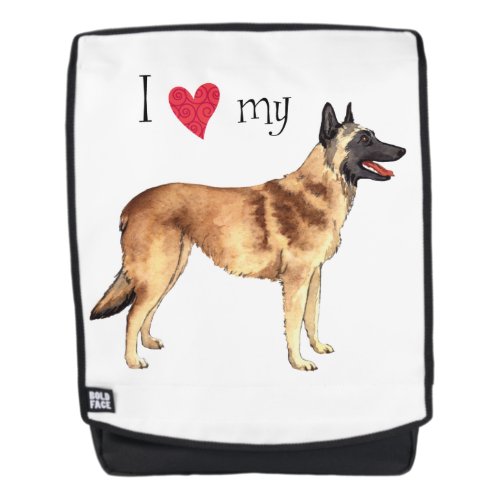 I Love my Belgian Malinois Backpack