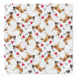 I Love my Belgian Malinois Bandana