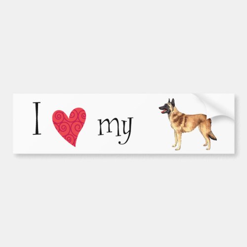 I Love my Belgian Malinois Bumper Sticker