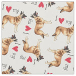 I Love my Belgian Malinois Fabric