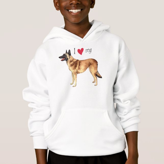 I Love my Belgian Malinois Hoodie (Front)