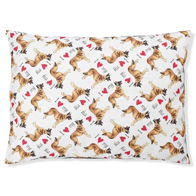 I Love my Belgian Malinois Pet Bed (Front)