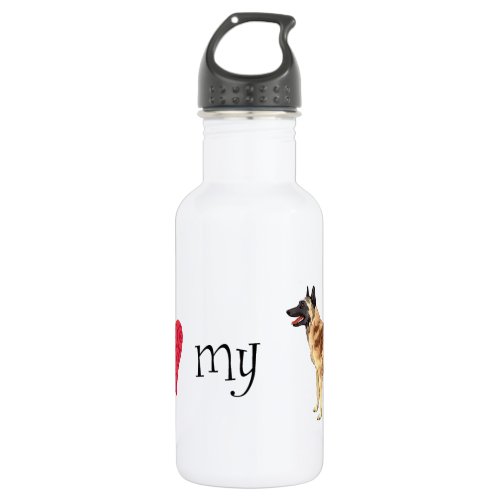 I Love my Belgian Malinois Water Bottle