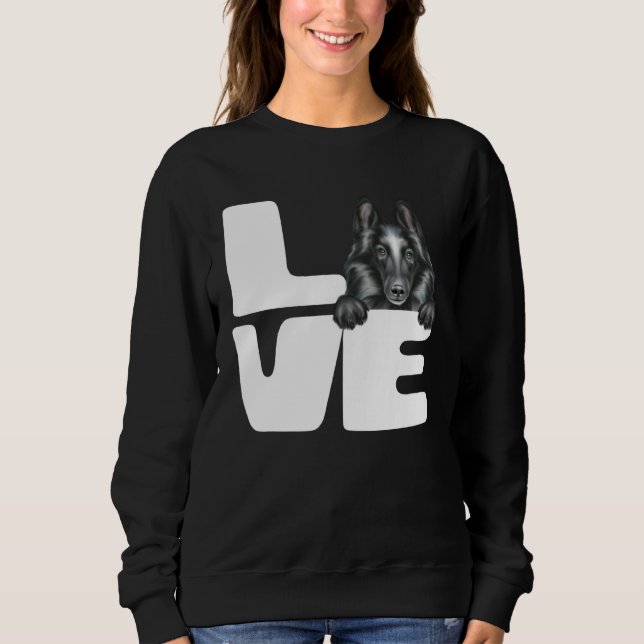 I Love My Belgian Sheepdog Dog Sweatshirt (Front)