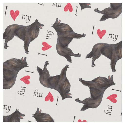 I Love my Belgian Sheepdog Fabric