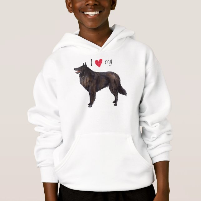 I Love my Belgian Sheepdog Hoodie (Front)