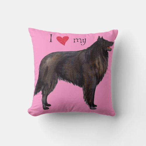 I Love my Belgian Sheepdog Throw Pillow