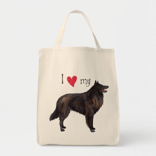 I Love my Belgian Sheepdog Tote Bag