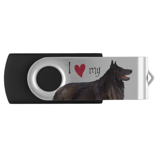 I Love my Belgian Sheepdog USB Flash Drive