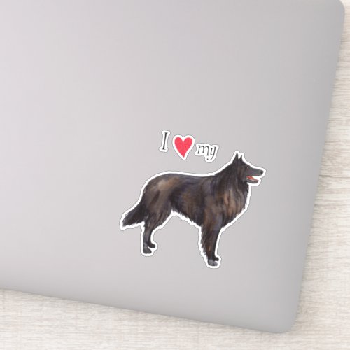 I Love my Belgian Sheepdog Vinyl Sticker