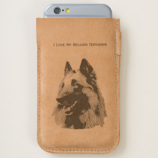 I Love My Belgian Tervuren - leather iPhone 6/6S Case