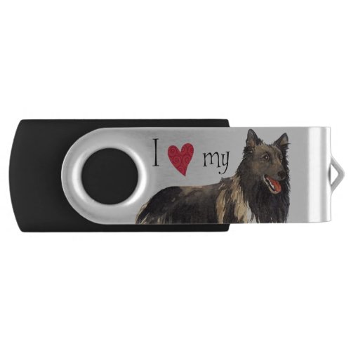 I Love my Belgian Tervuren USB Flash Drive