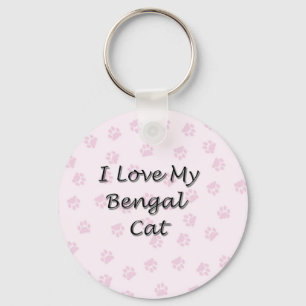 I Love My Bengal Cat Keychain