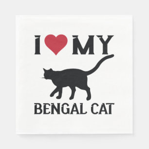 I Love My Bengal Cat Napkins