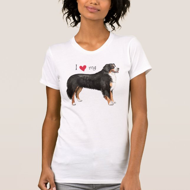I Love my Bernese Mountain Dog T-Shirt (Front)