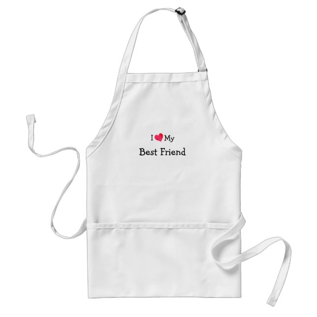 I Love My Best Friend Adult Apron (Front)