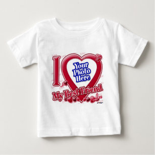 I Love My Best Friend red heart - photo Baby T-Shirt