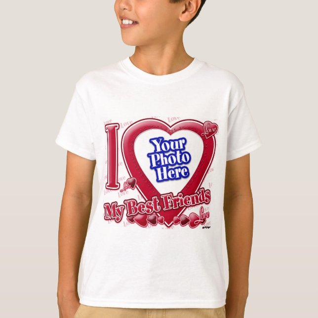 I Love My Best Friends red heart - photo T-Shirt (Front)