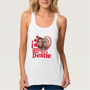 I Love My Bestie Photo Custom Tank Top