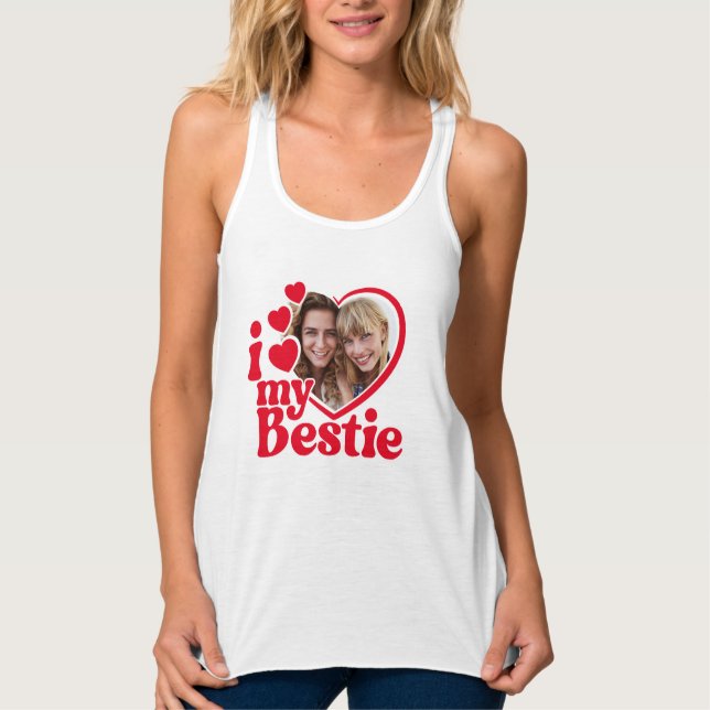 I Love My Bestie Photo Custom Tank Top (Front)