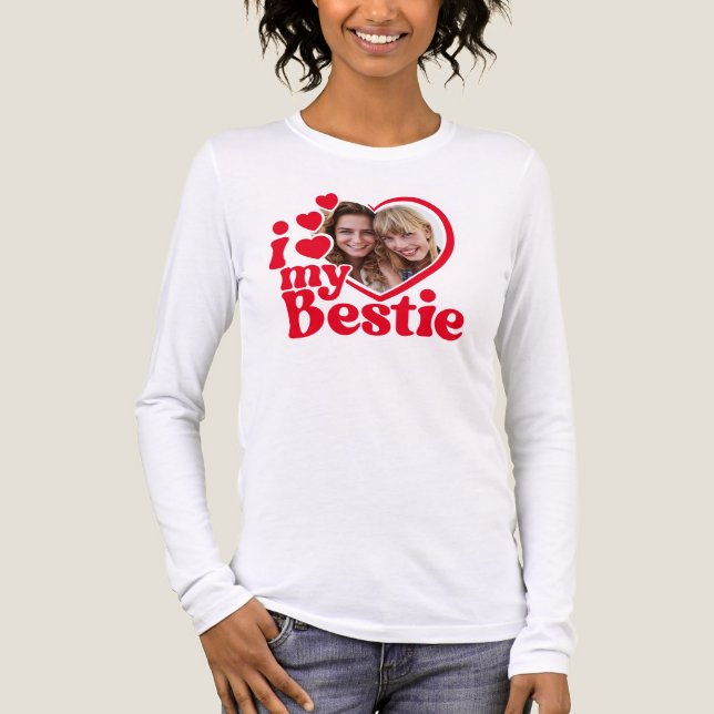 I Love My Bestie Photo Custom Tri-Blend Shirt (Front)